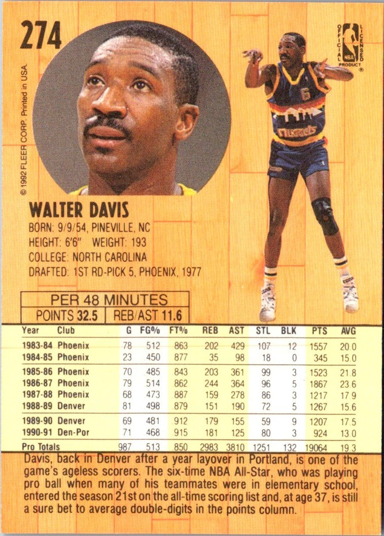 1991 Fleer Walter Davis