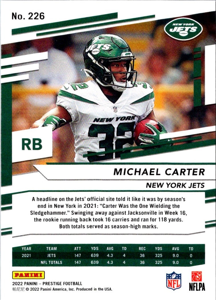 2022 Panini Prizm Green Michael Carter