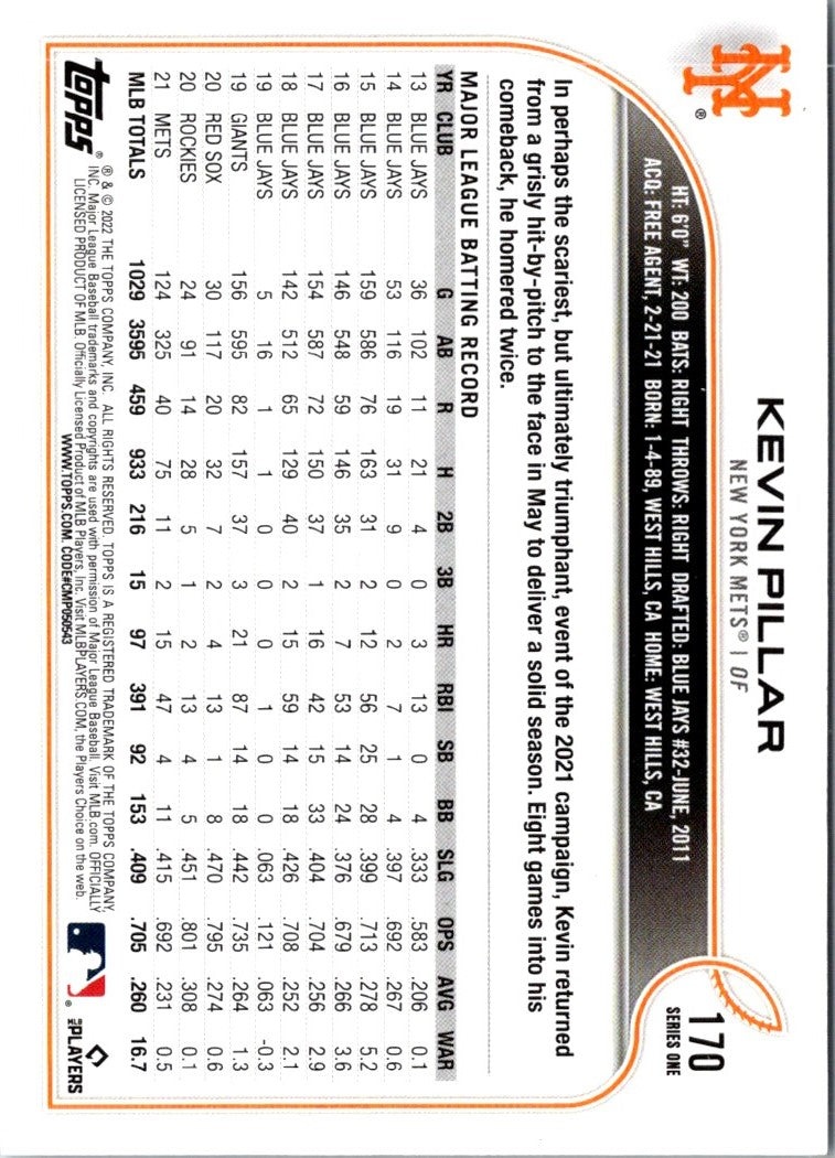 2022 Topps Blue Star Kevin Pillar