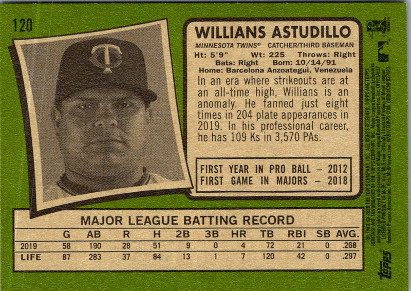 2020 Topps Heritage Willians Astudillo