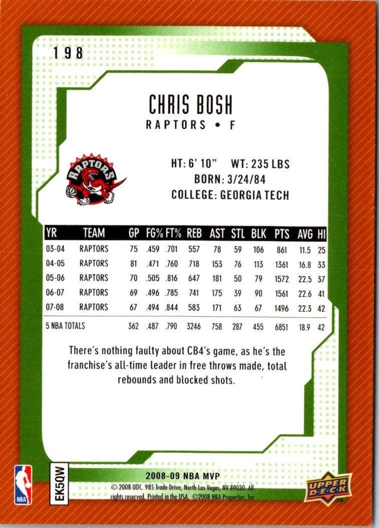 2008 Upper Deck MVP Chris Bosh