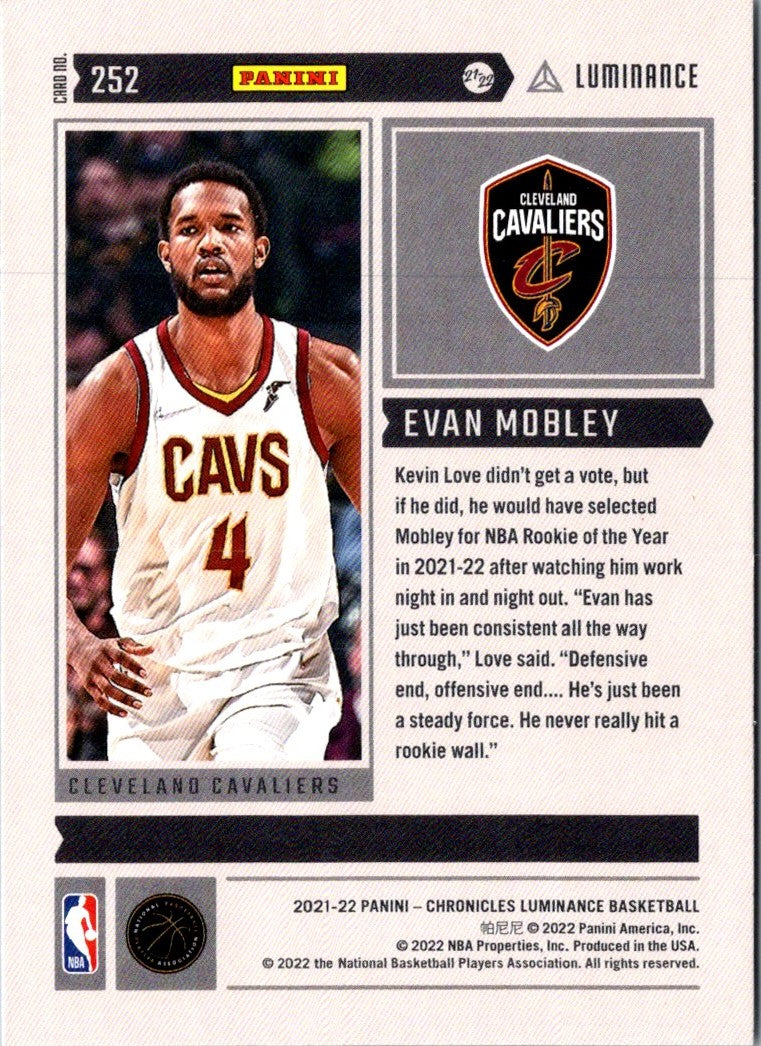 2021 Panini Chronicles Evan Mobley