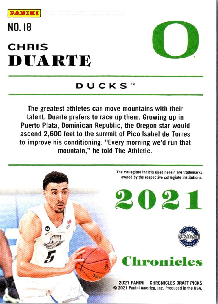 2021 Panini Chronicles Draft Picks Chris Duarte