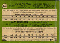 2020 Topps Heritage Dom Nunez/Sam Hilliard #123 Rookie