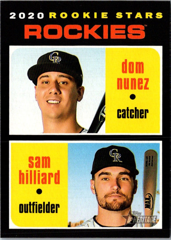 2020 Topps Heritage Dom Nunez/Sam Hilliard #123 Rookie