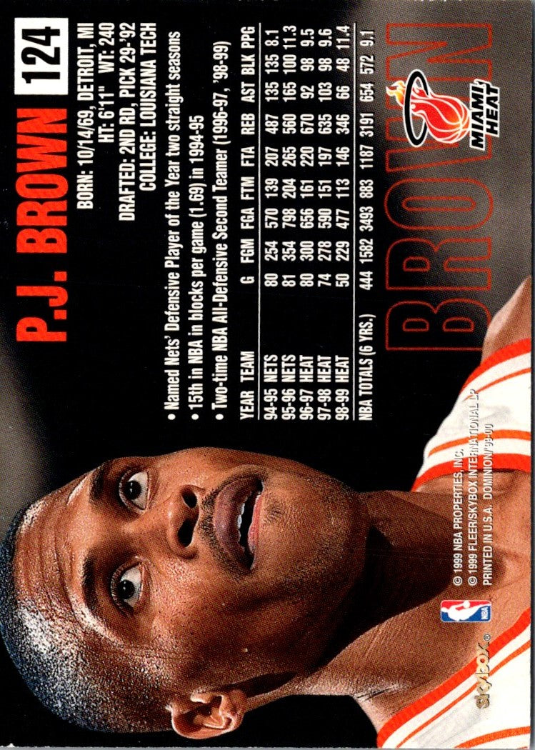 1999 SkyBox Dominion P.J. Brown