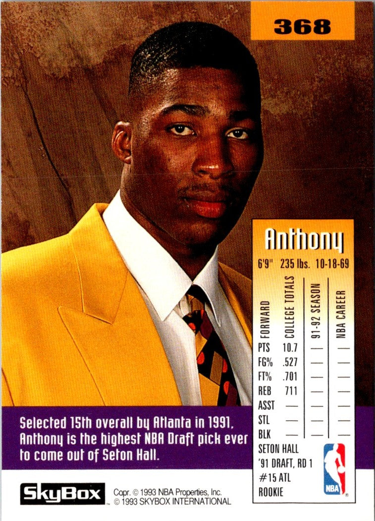 1992 SkyBox Anthony Avent