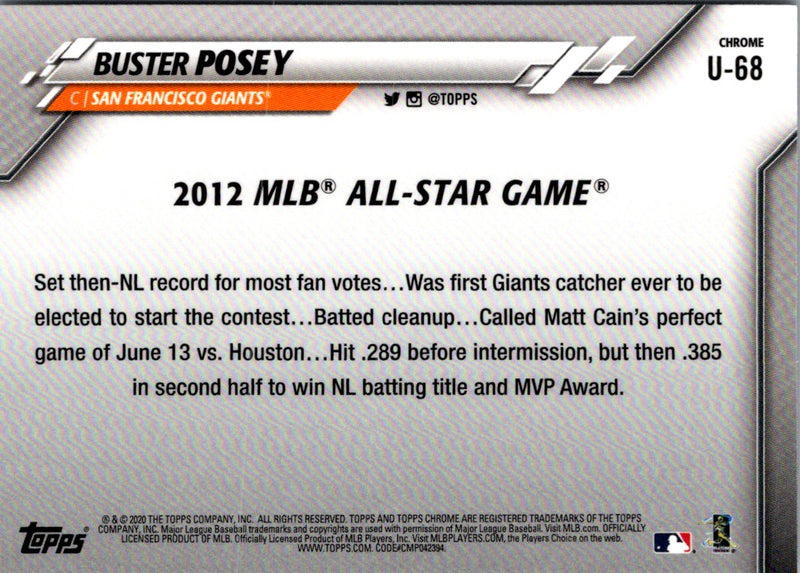 2020 Topps Chrome Update Buster Posey