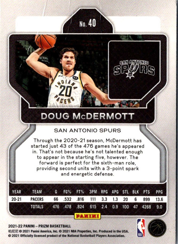 2021 Panini Prizm Blue Doug McDermott