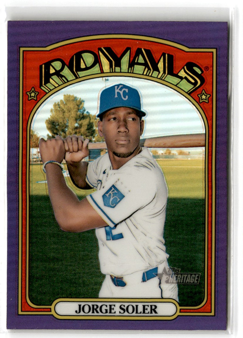 2021 Topps Heritage Chrome Blue Sparkle Jorge Soler