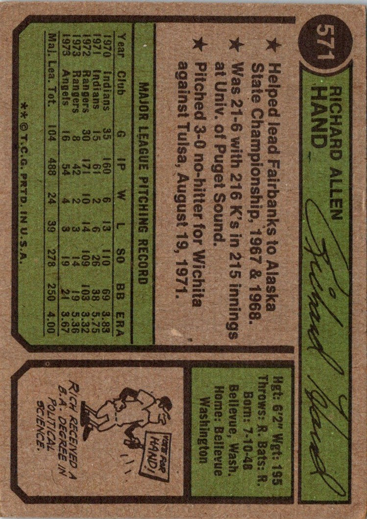 1974 Topps Rich Hand