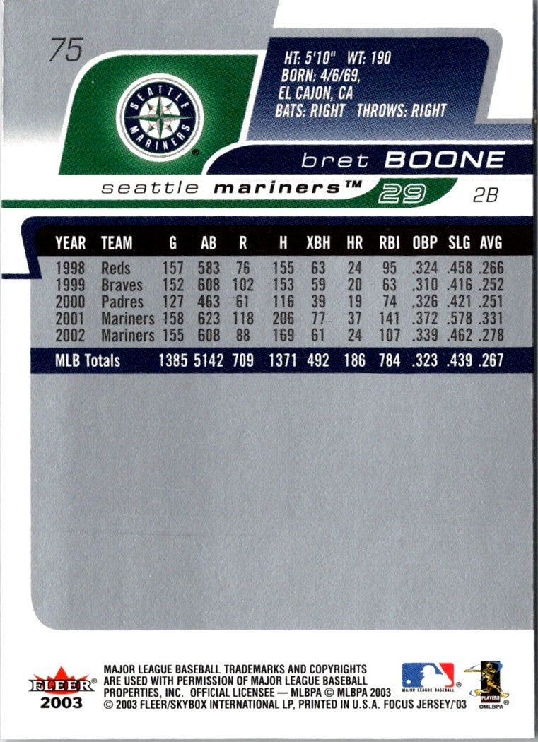 2003 Fleer Focus Jersey Edition Bret Boone