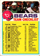 1973 Topps Team Checklists Checklist Chicago Bears