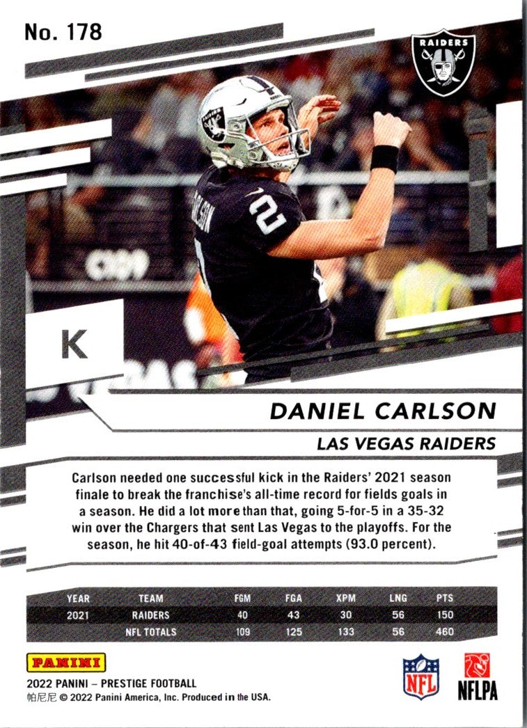 2022 Panini Prestige Daniel Carlson