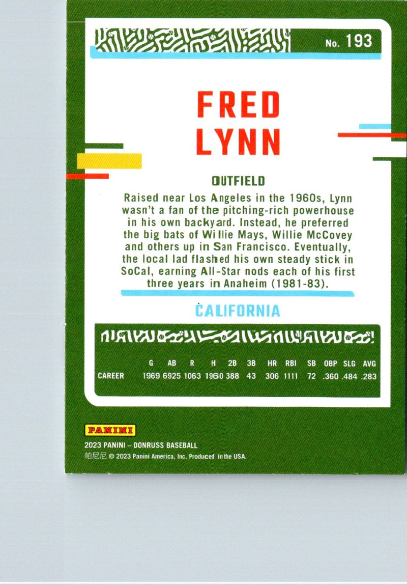 2023 Donruss Holo Blue Fred Lynn