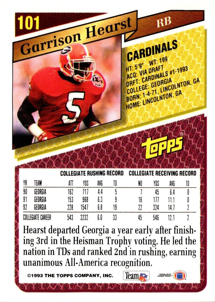 1993 Topps Garrison Hearst