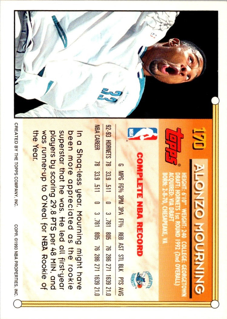 1993 Topps Gold Alonzo Mourning