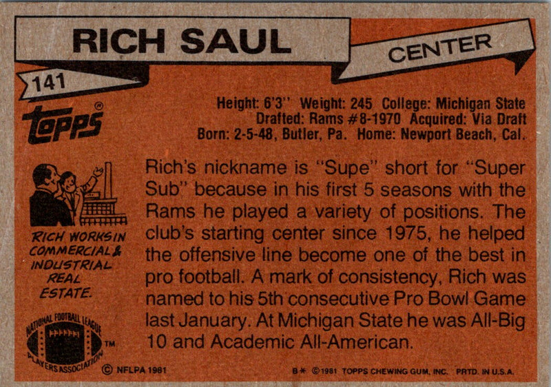 1981 Topps Rich Saul