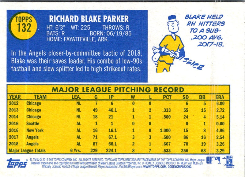 2019 Topps Heritage Blake Parker