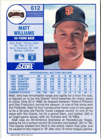 1989 Score Matt Williams #612