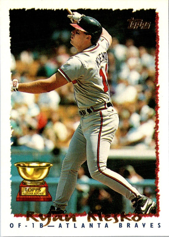 1995 Topps CyberStats Season in Review Ryan Klesko #6