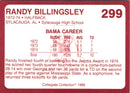 1989 Collegiate Collection Alabama Coke 580 Randy Billingsley