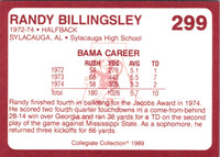 1989 Collegiate Collection Alabama Coke 580 Randy Billingsley #299