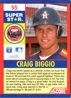1991 Score 100 Superstars Craig Biggio #55