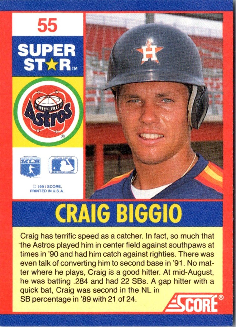 1991 Score 100 Superstars Craig Biggio