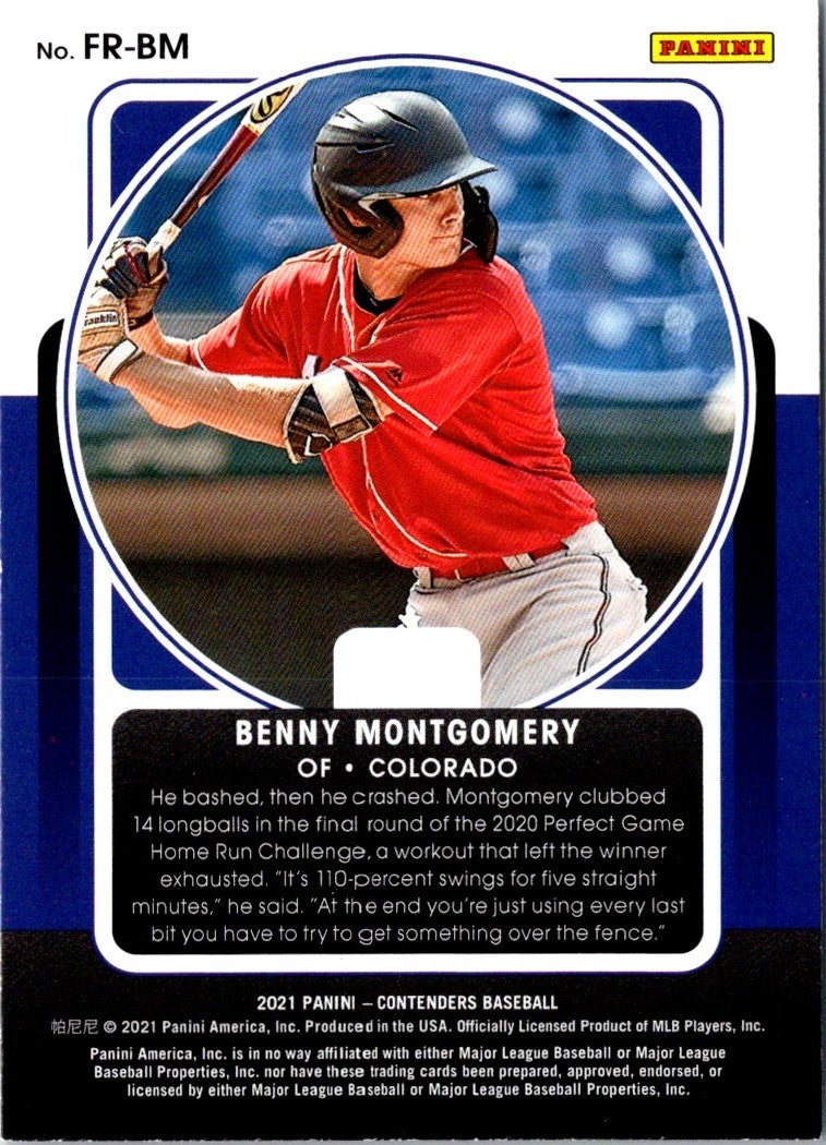 2021 Panini Contenders First Rounders Benny Montgomery