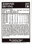 1992 Conlon Collection TSN Johnnie Heving