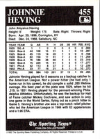 1992 Conlon Collection TSN Johnnie Heving #455