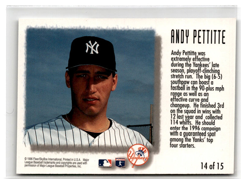 1996 Fleer Rookie Sensations Andy Pettitte