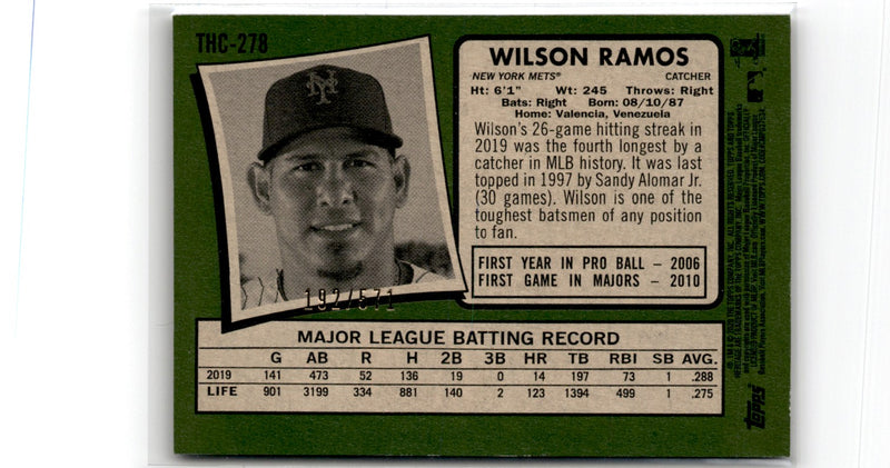 2020 Topps Heritage Spring Mega Box Chrome Exclusives Wilson Ramos