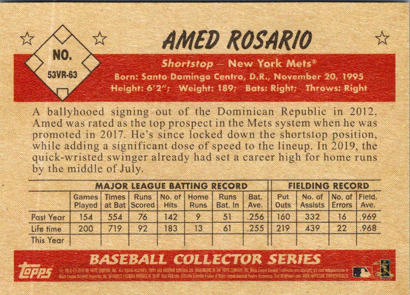 2019 Bowman Heritage Amed Rosario