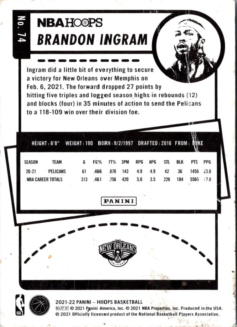 2021 Hoops Red Backs Brandon Ingram