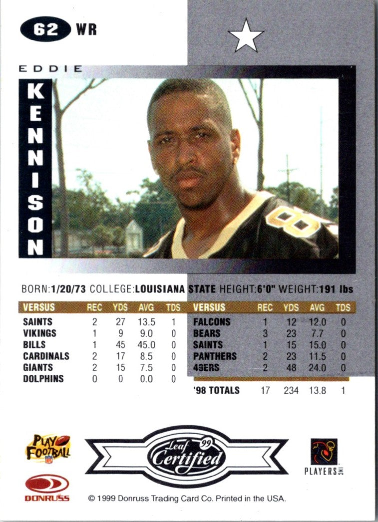 1999 Leaf Certified Eddie Kennison