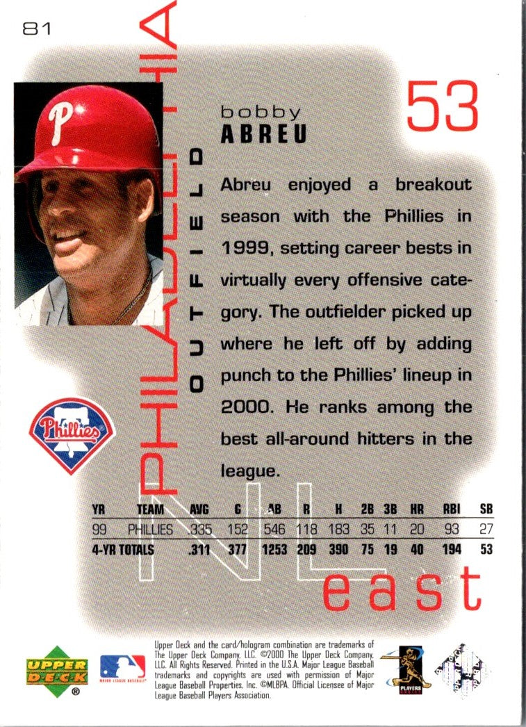 2000 Upper Deck Pros & Prospects Bobby Abreu