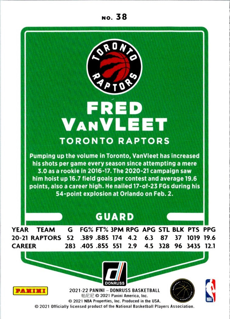 2021 Donruss Holo Red and Gold Laser Fred VanVleet