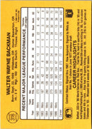 1987 Donruss Wally Backman