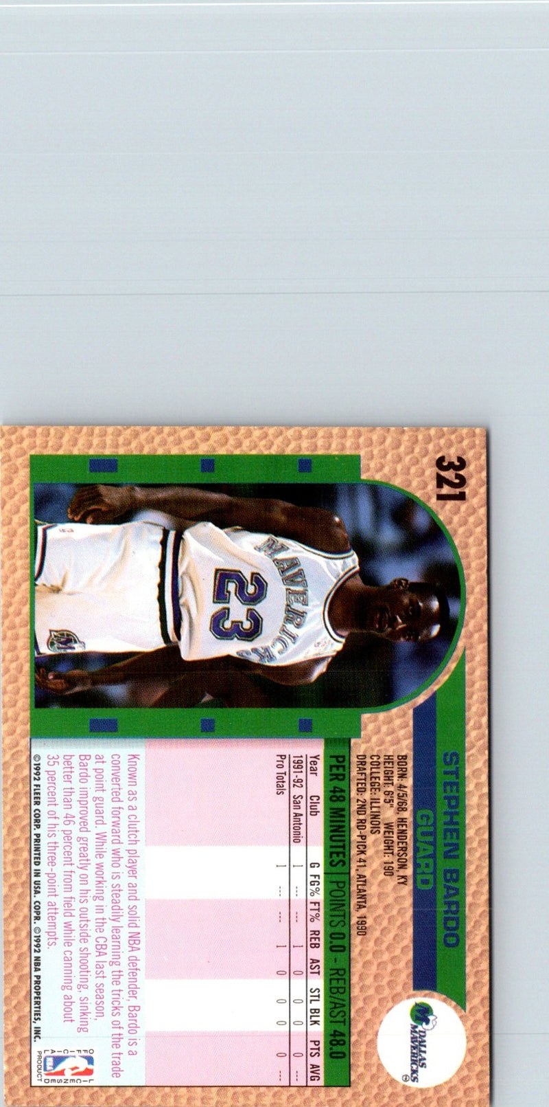 1992 Fleer Steve Bardo