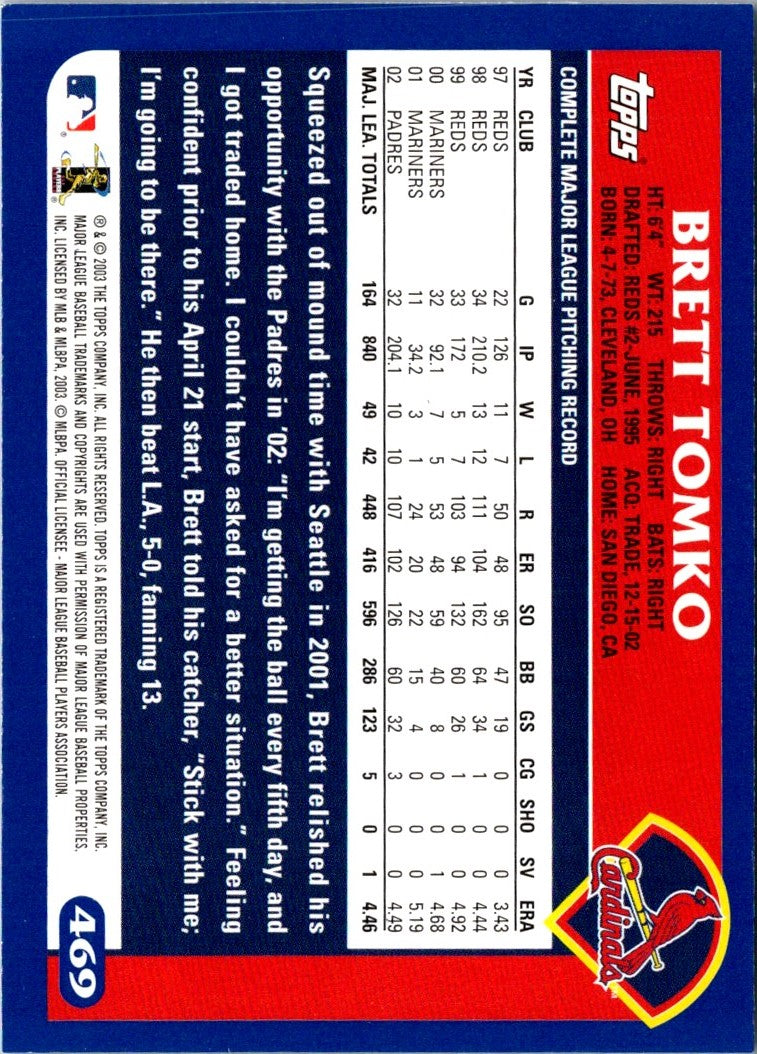 2003 Topps Home Team Advantage Brett Tomko