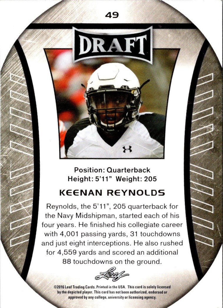 2016 Leaf Draft Gold Keenan Reynolds