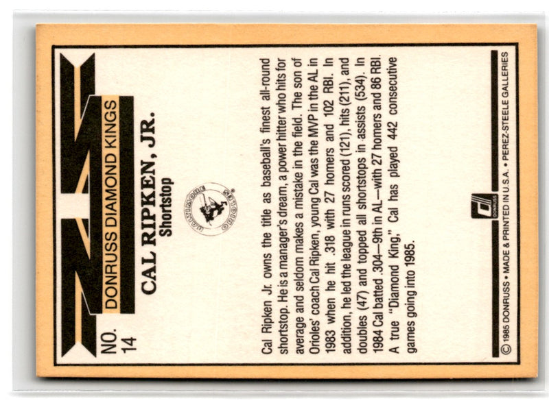 1985 Donruss Super Diamond Kings Cal Ripken Jr.