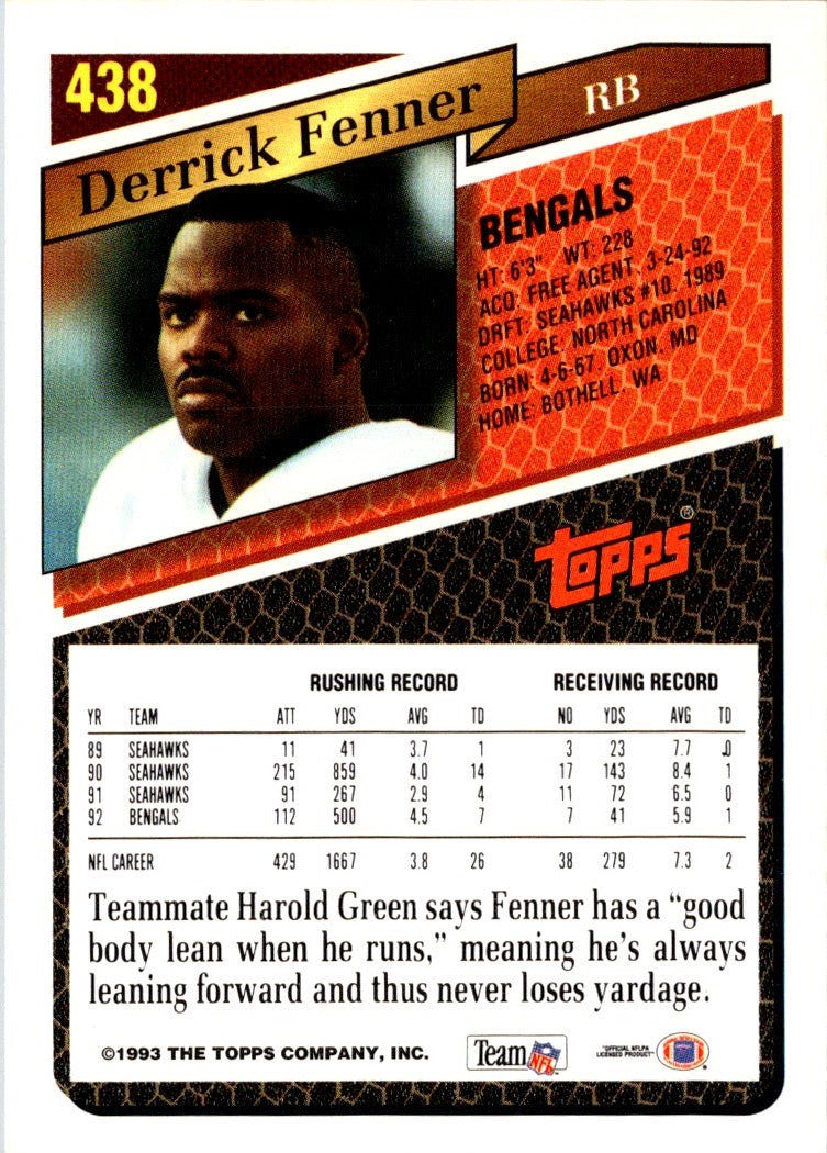 1993 Topps Derrick Fenner