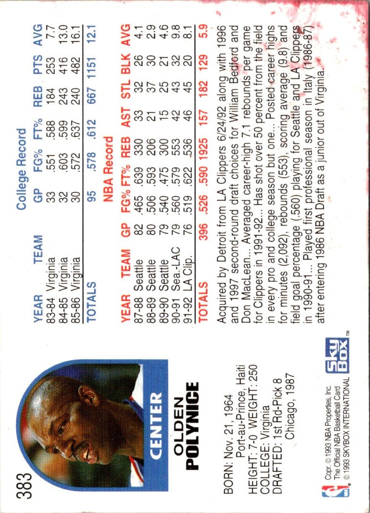 1992 Hoops Olden Polynice