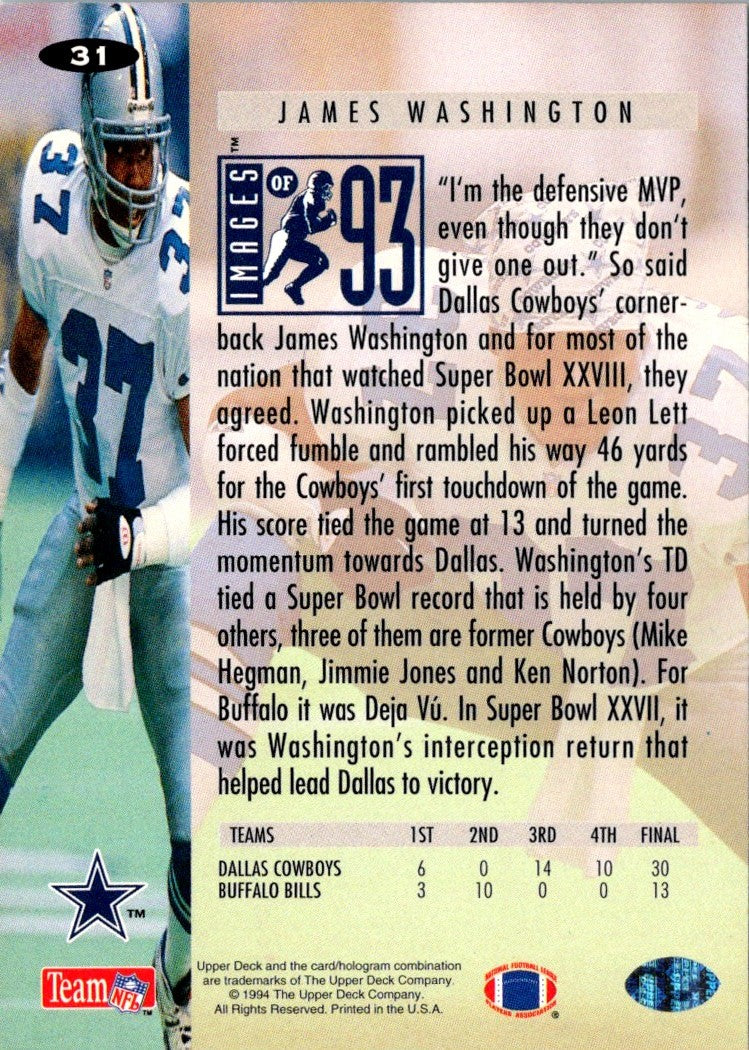 1994 Collector's Choice James Washington