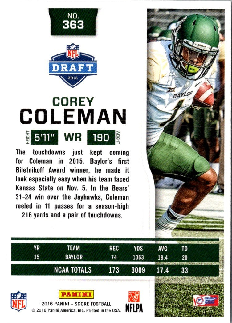 2016 Score Corey Coleman