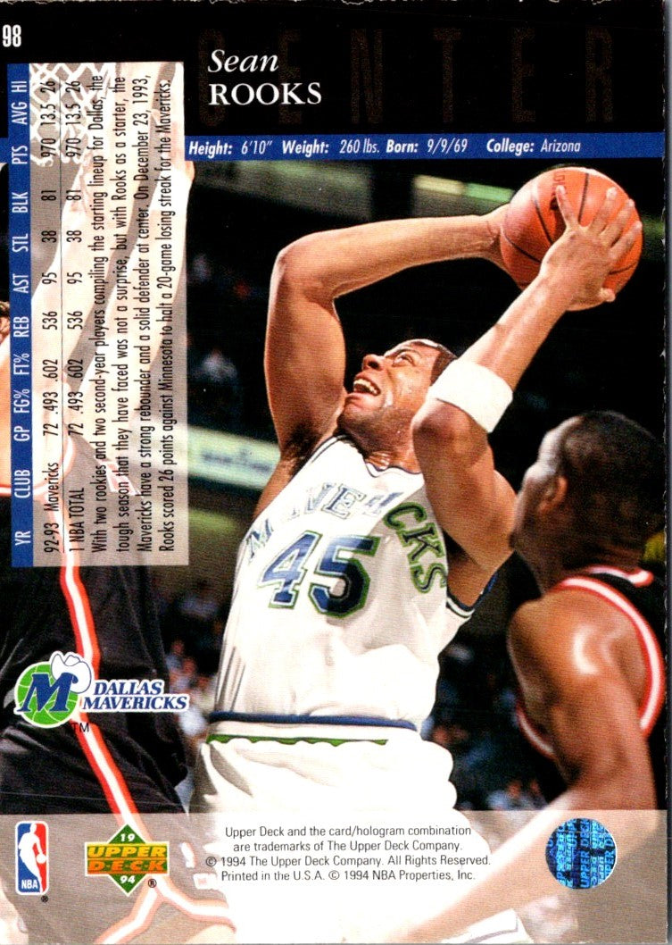 1993 Upper Deck Special Edition Electric Court Sean Rooks