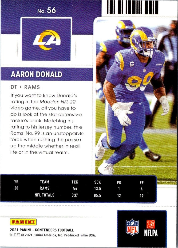 2021 Panini Contenders Aaron Donald